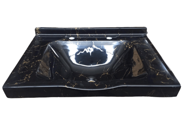 Dökme Akrilik Berber Lavabosu Siyah 73x52 cm - Image 1