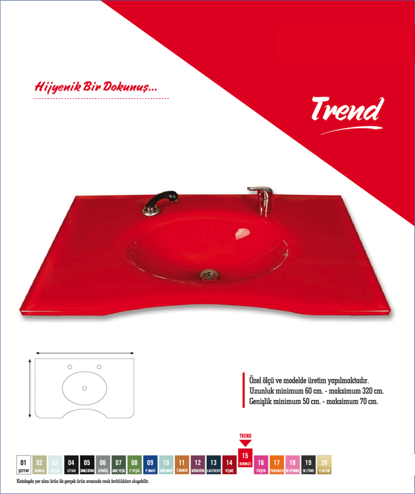 Cam Lavabo Trend Modeli 70x56 cm - Image 1