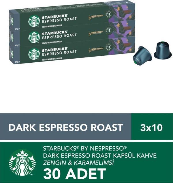 Starbucks By Nespresso Dark Espresso Roast Kapsül Kahve 3 X 10 adet  - Image 1