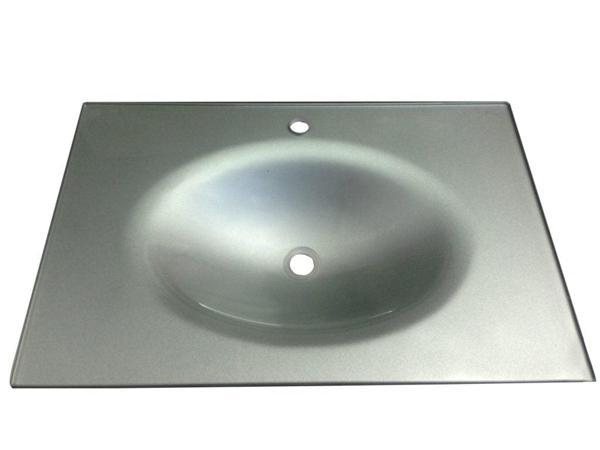Cam Lavabo 12 mm 80 x 56 cm Metalik Gri - Image 1