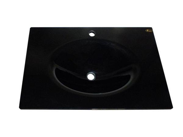 Cam Lavabo 12 mm 80 x 56 cm Siyah - Image 1