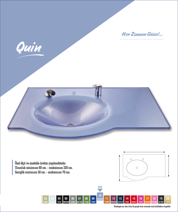 Cam Lavabo Quin Modeli 80x56 cm - Image 1