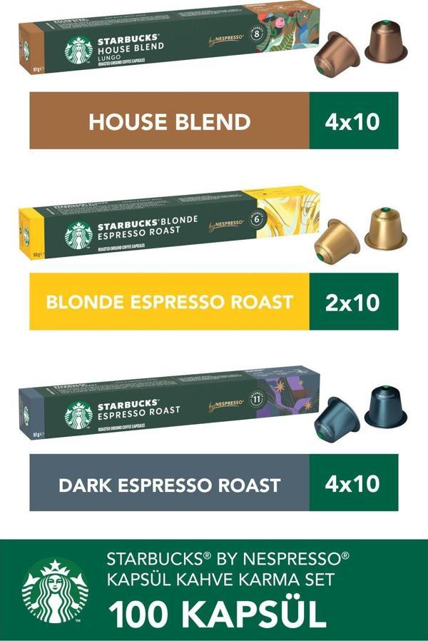 Starbucks By Nespresso House Blend 40’lı, Dark Espresso 20’li, Blonde Espresso 40’lı Kapsül Kahve - Image 1