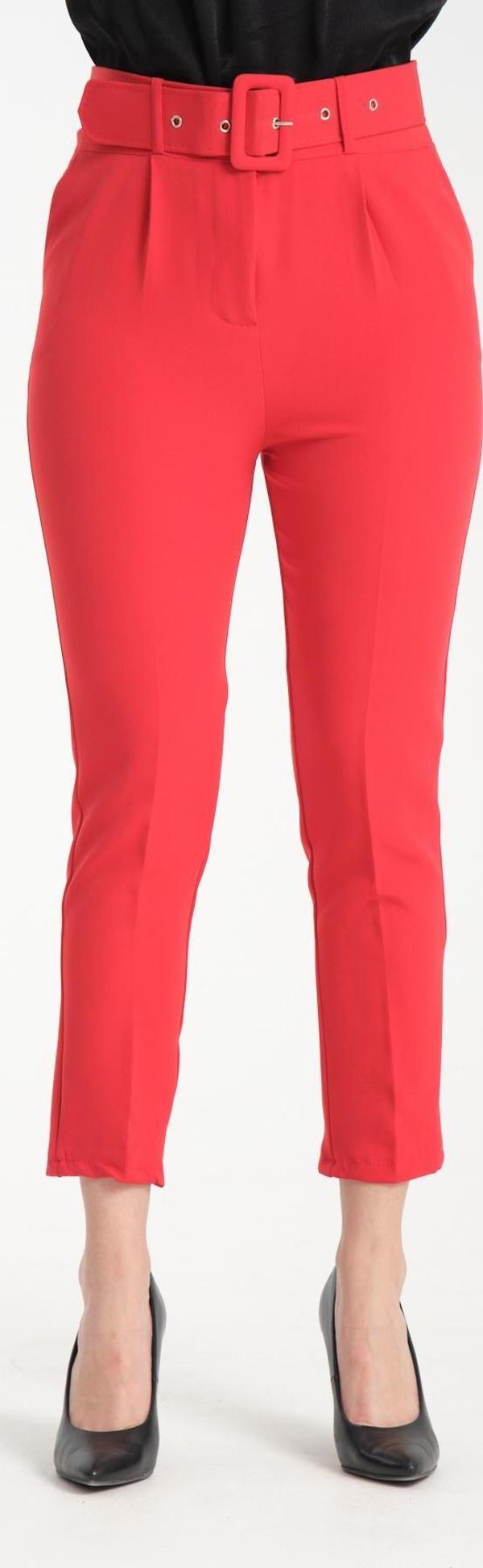 Kadın Kemerli Kumaş Pantolon 2988 - Image 1