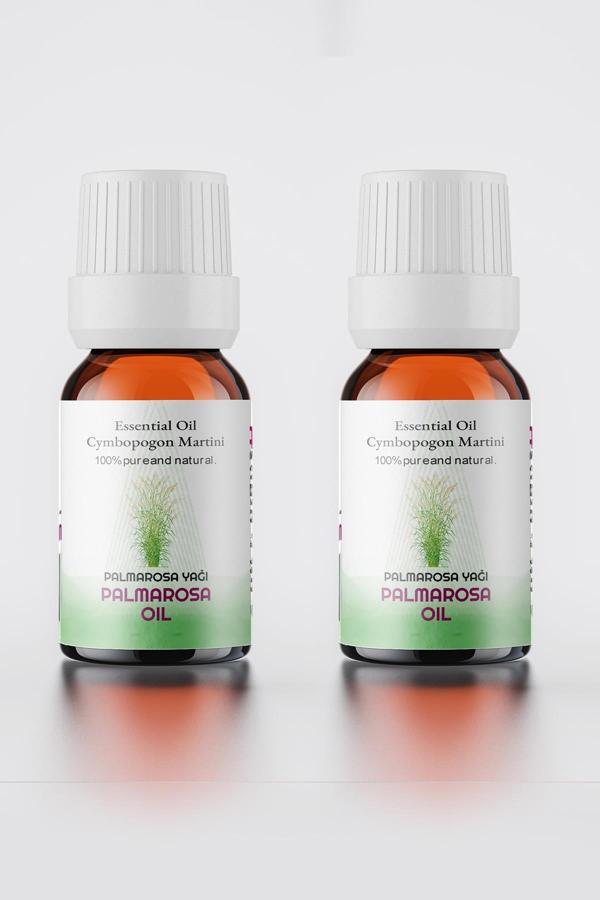 Palmarosa Uçucu Yağı %100 Doğal 2li Set ( Palmarosa Essential Oil) 2x10 ml - Image 1
