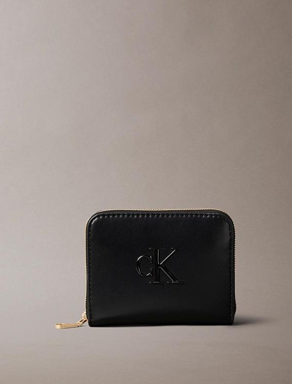 Calvin Klein Kadın Bold CK Logolu Orta Boy Fermuarlı Siyah Cüzdan LV04F1026G-UB1 - Image 1
