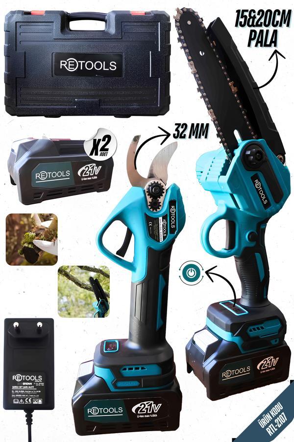 RETOOLS 2'Lİ SET 21V YAĞLI (TESTERE + MAKAS) - Image 1