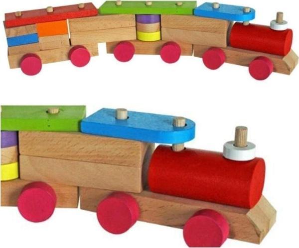 Bemi 1055 Eğitici Oyun Ahşap Yapboz Tren Seti - Image 1