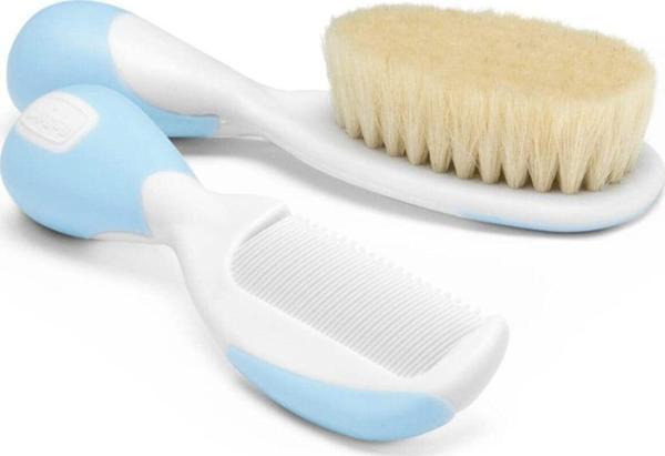Chicco Bebek Yumuşak Fırça Tarak Seti 0 Ay+ Mavi - Image 1