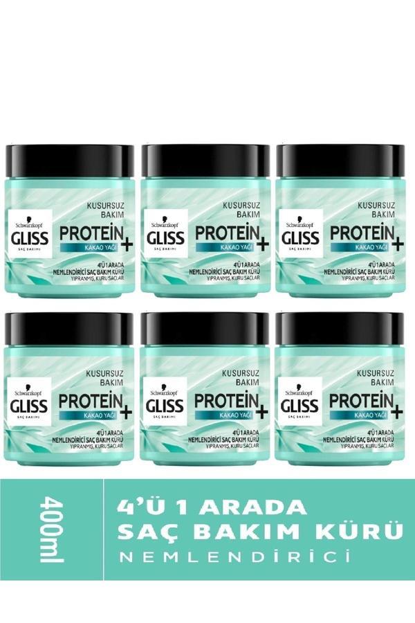 Gliss Nemlendirici Proteın + Kakao Yaği 4 Ü 1 Arada Saç Bakım Kremi 400 Ml X 6 Adet - Image 1