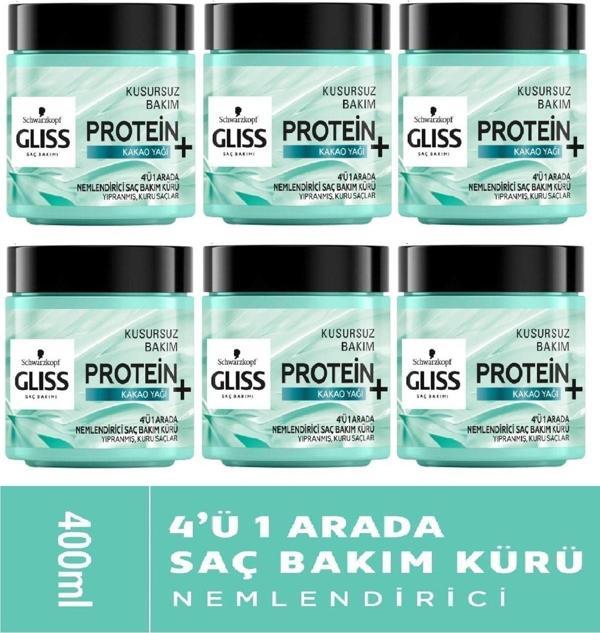 Gliss Nemlendirici Proteın + Kakao Yaği 4 Ü 1 Arada Saç Bakım Kremi 400 Ml X 6 Adet - Image 1