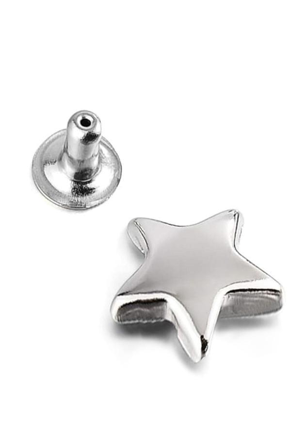 9 MM Gümüş Renk Perçin Yıldız Rivet 30 Adet - Image 1