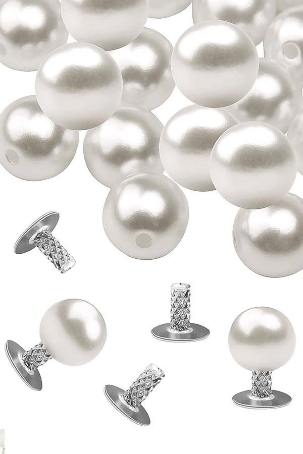 20 Adet Tam Yuvarlak 6mm İnci Çakma Rivet - Image 1