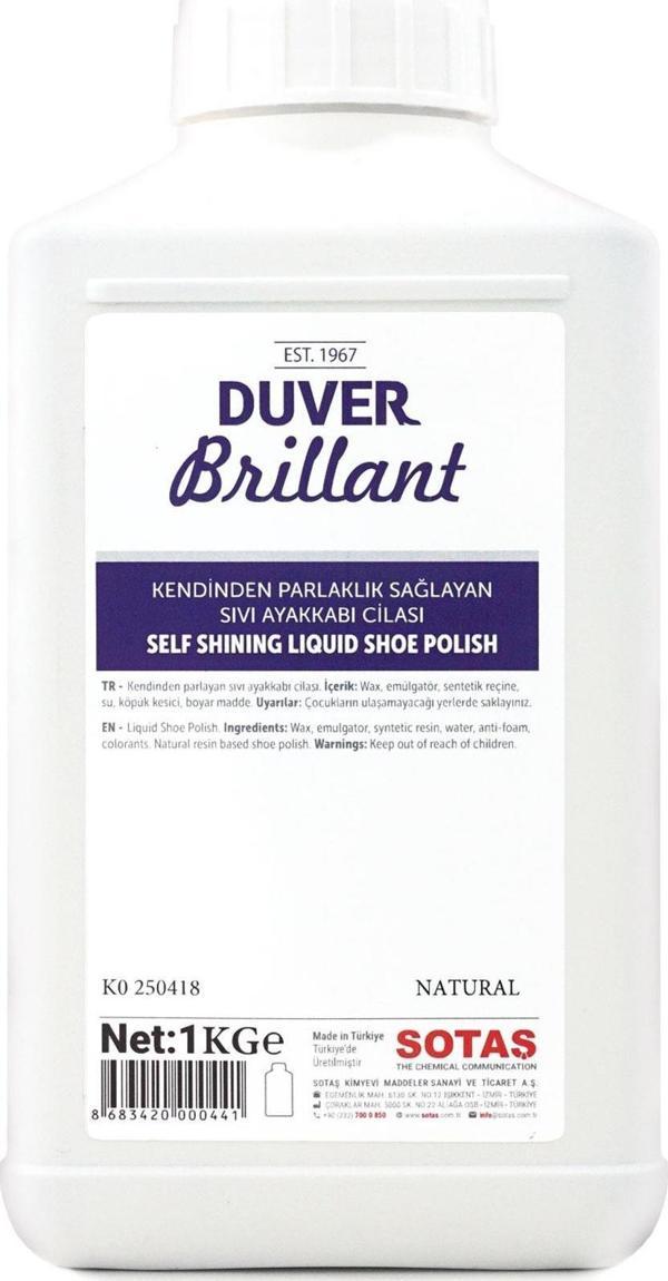 Duver Brillant 1 Kg Kendinden Parlaklık Sağlayan Natural Renk Sıvı Ayakkabı Cilası - Image 1