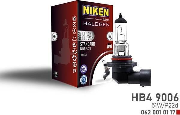 NIKEN 9006 HB4 51W HALOJEN AMPUL P22d 12V - Image 1