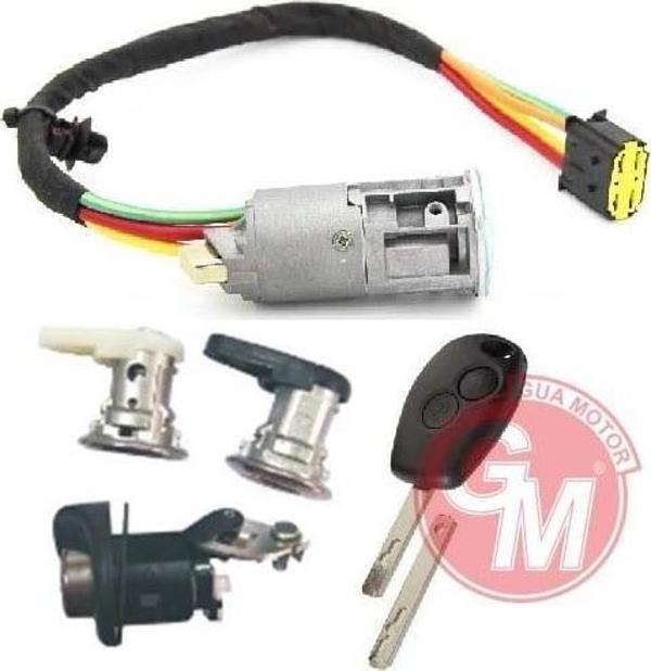 KONTAK - ANAHTARI 4LÜ SET DACIA LOGAN-SANDERO R.TRAFIC II 2012- 2010-ALARM DÜĞMELİ ANAHTAR İLE - Image 1
