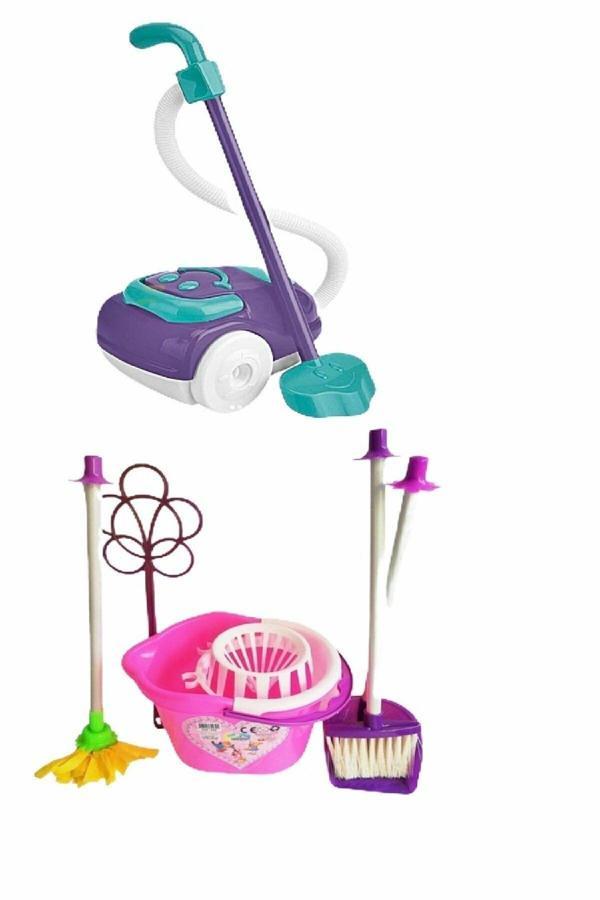 Kings Oyuncak Temizlik Seti Ve Oyuncak Elektrik Süpürgesi 2 Ürün Bir Arada Kayalargroup Set - Image 1