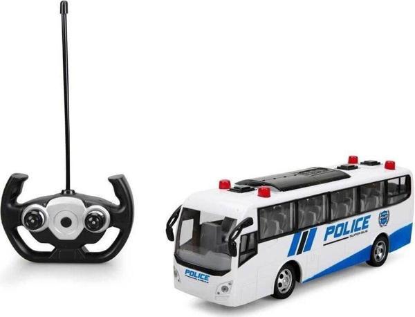 Sunman Uzaktan Kumandalı Işıklı Polis Otobüsü 30 Cm - Image 1