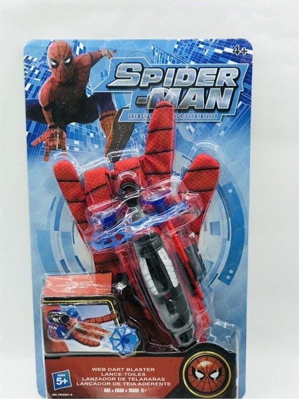 Spiderman Örümcek Adam Ağ Fırlatan Ok Atan Vantuzlu Eldiven Işıklı Figür - Image 1