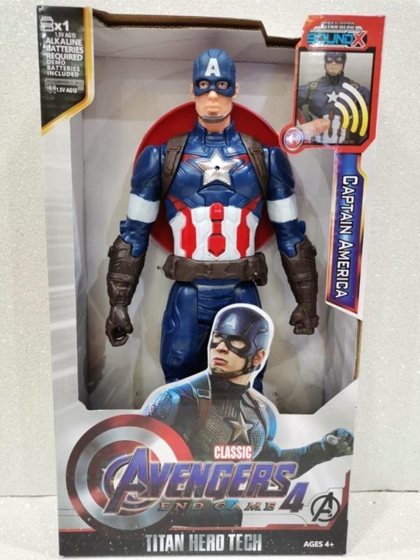 Avengers Captain America Action Figür Oyuncak Işıklı Konuşan 28.5 Cm - Image 1