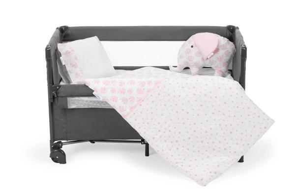 Sema Baby 6 Parça Lüks Park Yatak Bebek Uyku Seti - Pembe Fil - Image 1