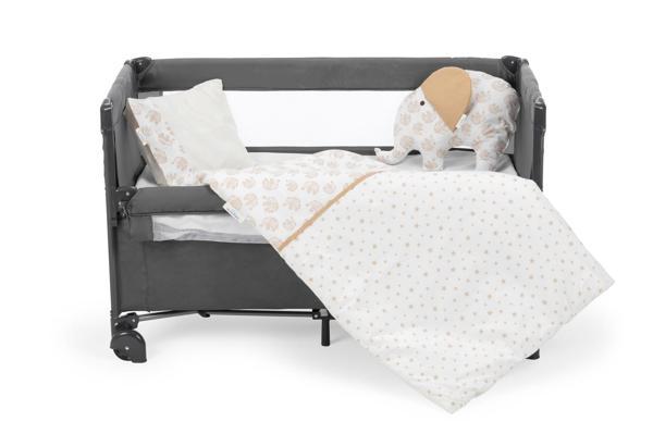 Sema Baby 6 Parça Lüks Park Yatak Bebek Uyku Seti - Ekru Fil - Image 1
