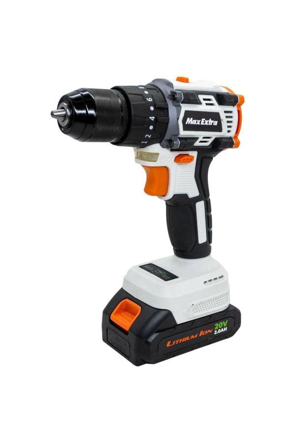 Max Extra Mx2020 Çift Akü Kömürsüz Darbeli Matkap 20V 2.0Ah - Image 1