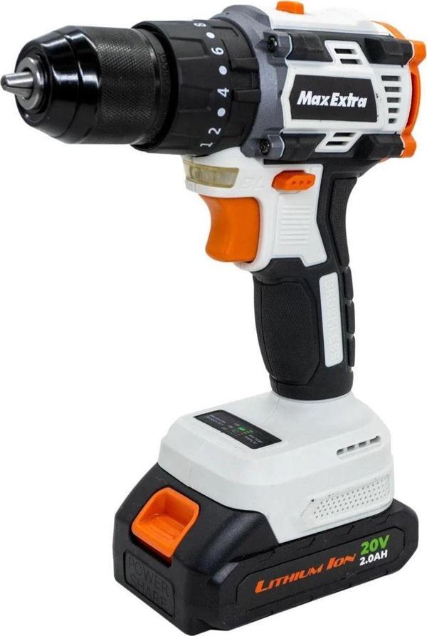 Max Extra Mx2020 Çift Akü Kömürsüz Darbeli Matkap 20V 2.0Ah - Image 1
