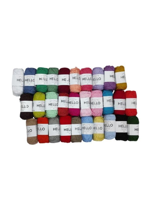 %100 Doğal Pamuk Punch Ve Amigurumi Iplik 25 Gram 30 Renk Oeko-tex Sertifikalı - Image 1