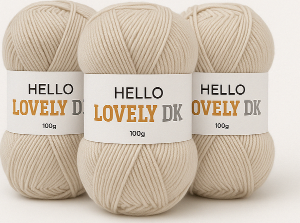 HELLO Lovely DK %100 Akrilik Örgü İpliği 3’lü Paket (Taş Rengi,100g - 300m) - Image 1