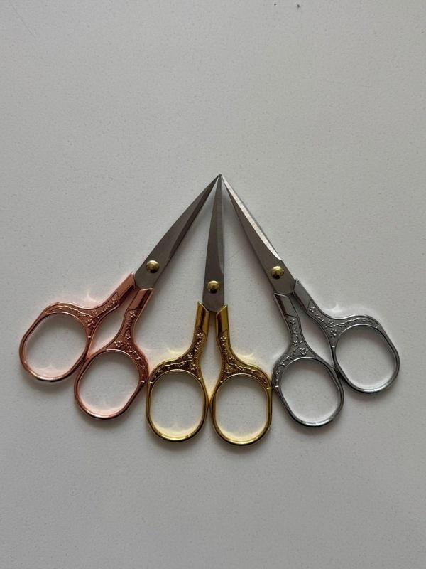 11 cm Çiçek Desenli Kabartmalı Gold Nişan & Nakış Makası | Dekoratif ve Keskin Uçlu - Image 1