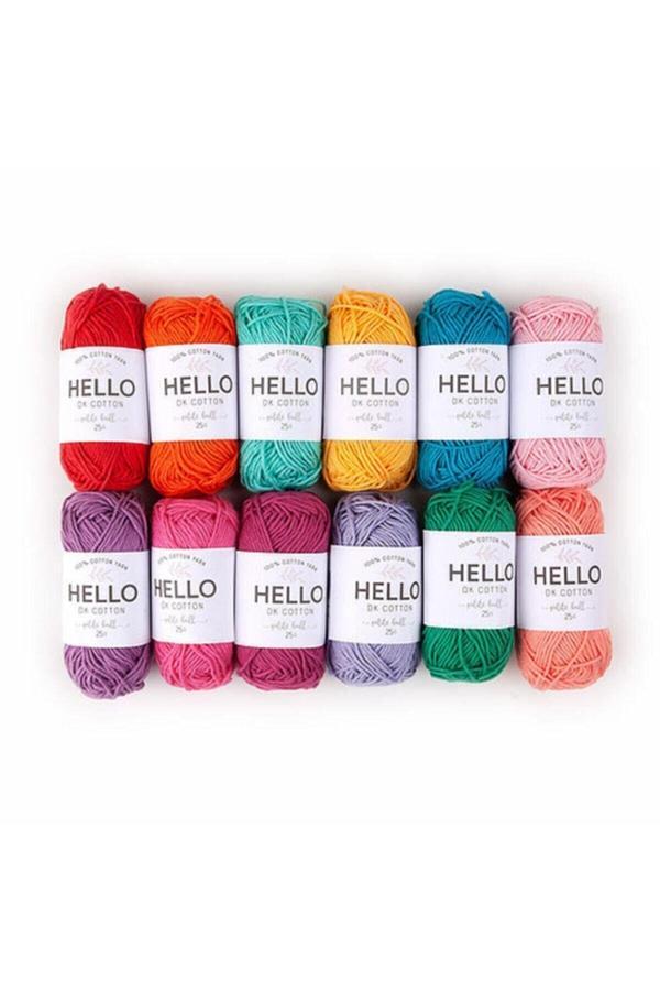 12'li 25Gram Punch Ve Amigurumi Iplik Seti Minik Yumaklar Canlı Renkler - Image 1
