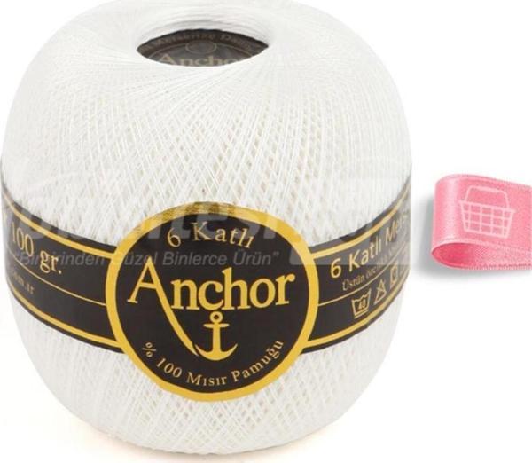 6 Katlı Dantel Ipliği No:70 100 gr - Beyaz - Image 1