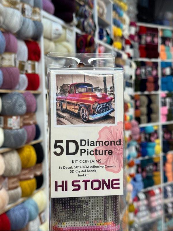 Taş Goblen Kanaviçe Seti – 40x50 cm | Klasik Araba Desenli – Mozaik El İşi Tablo - Image 1