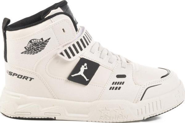 Beyaz Cırtlı Bilek Boy Erkek Çocuk Sneaker King Uzun F - Image 1