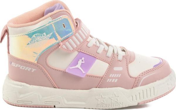 Pudra Cırtlı Bilek Boy Kız Çocuk Sneaker King Uzun F - Image 1