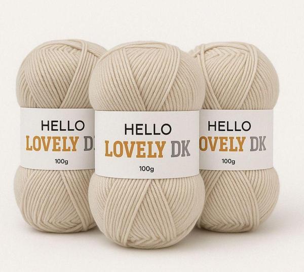 Lovely DK %100 Akrilik Örgü İpliği 3’lü Paket (Taş Rengi,100g - 300m) - Image 1