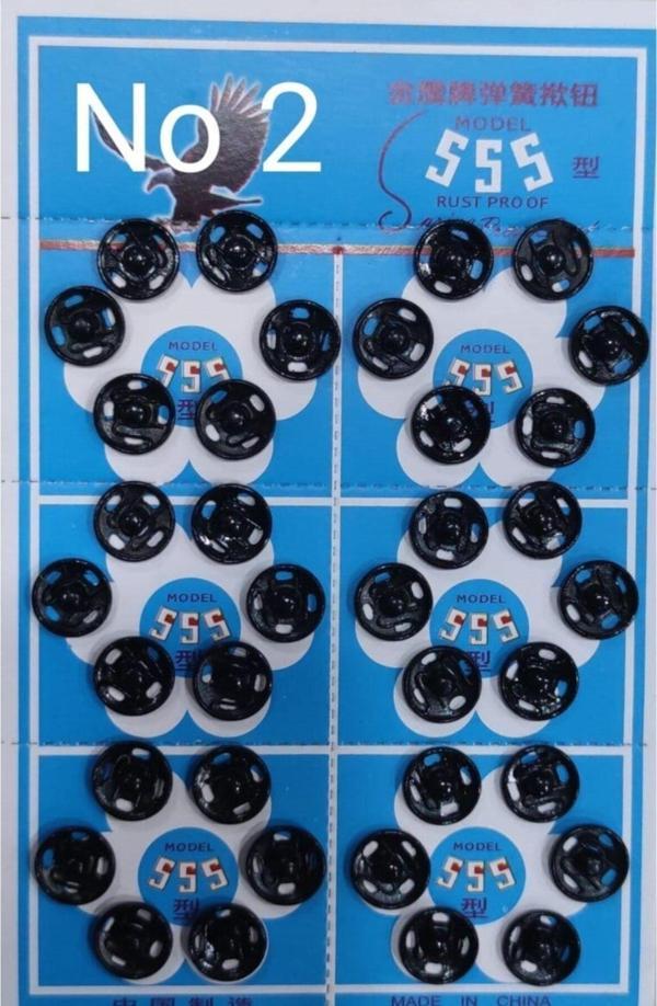 Çıt Çıt 2 No (12 Mm) 36'lı Paket Siyah Renk - Image 1