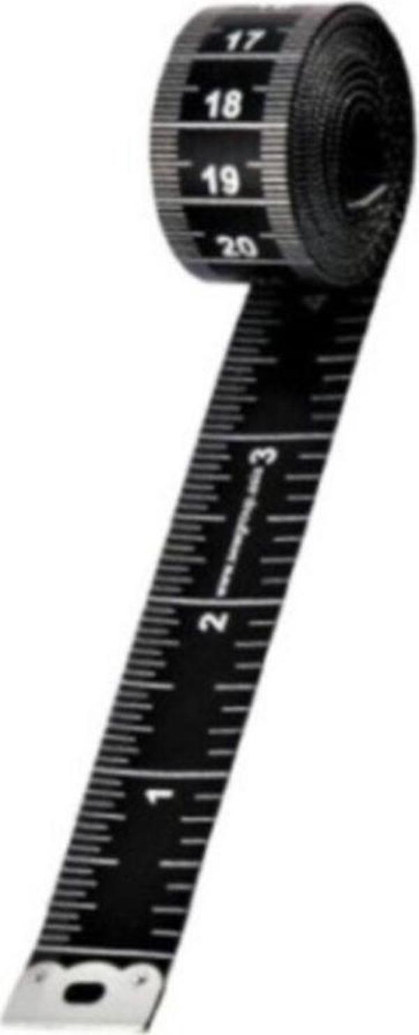 Özel Seri Siyah 150 Cm/60 Inch Şerit Mezura Şeffaf Kutulu - Image 1