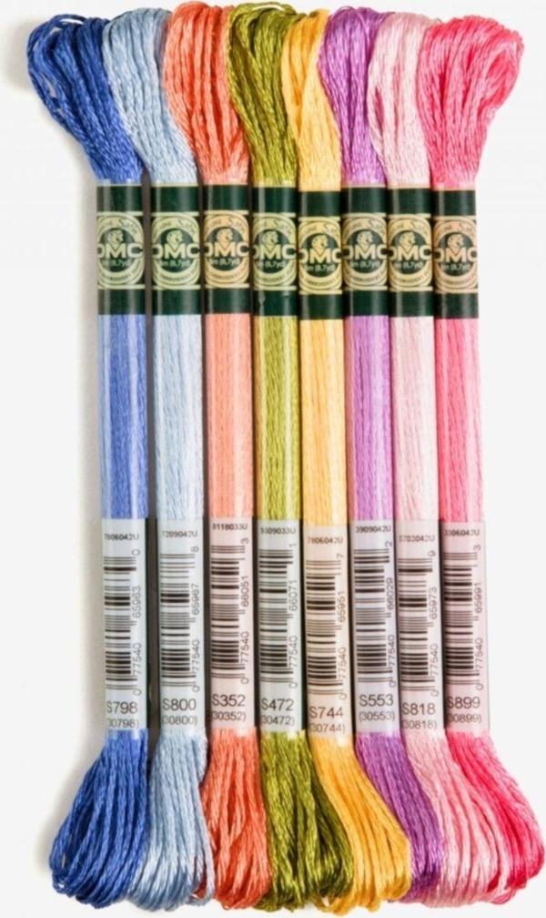 Dmc Satin Pastel Fısıltılar Iplık Seti (ÇAMAŞIR İPEGİ) 8 Renk Çile - Image 1