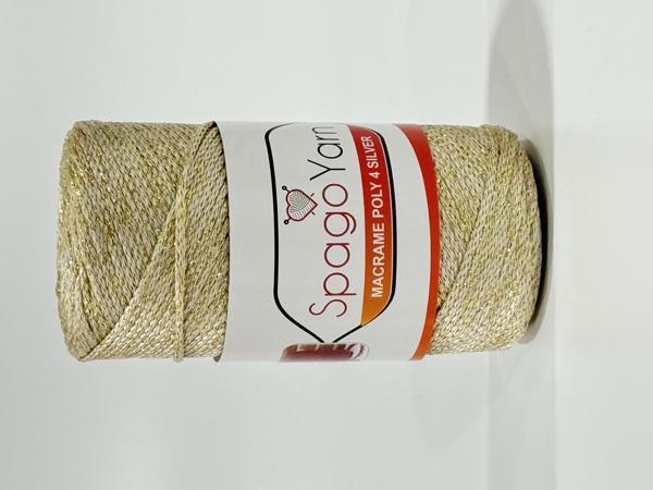 Spago Poly 4 Silver Simli Polyester Makrome İpliği 4No 016-1 - Image 1