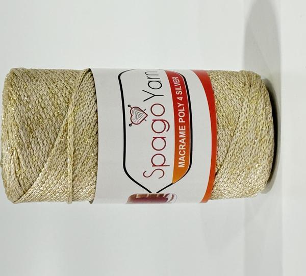 Spago Poly 4 Silver Simli Polyester Makrome İpliği 4No 016-1 - Image 1