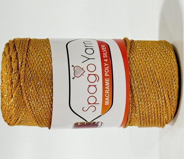 Spago Poly 4 Silver Simli Polyester Makrome İpliği 4No 049 - Image 1