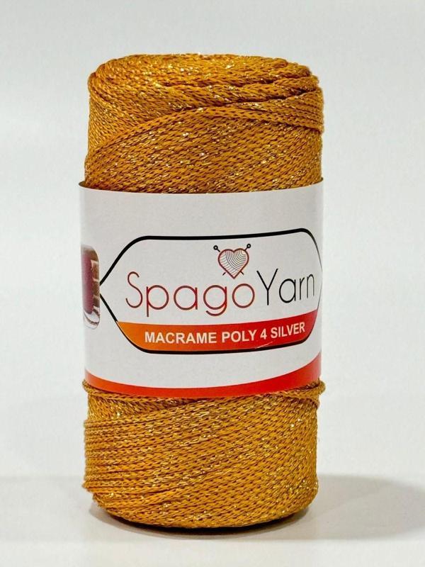 Spago Poly 4 Silver Simli Polyester Makrome İpliği 4No 049 - Image 1