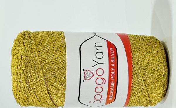 Spago Poly 4 Silver Simli Polyester Makrome İpliği 4No 050 - Image 1