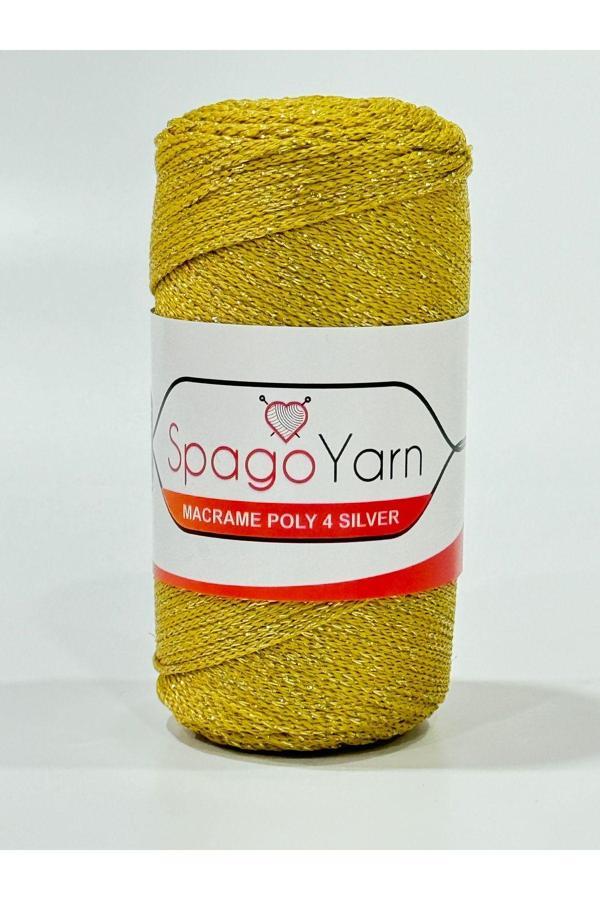Spago Poly 4 Silver Simli Polyester Makrome İpliği 4No 050 - Image 1