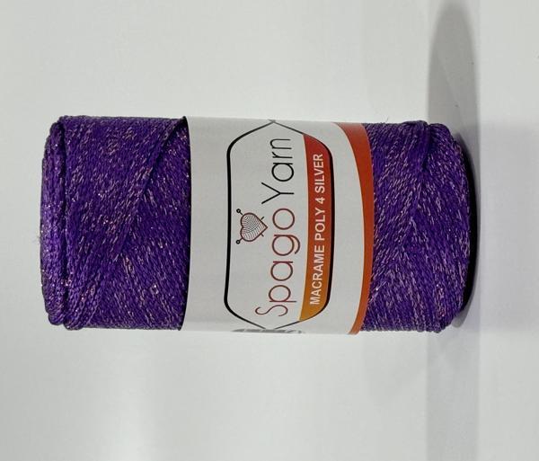 Spago Poly 4 Silver Simli Polyester Makrome İpliği 4No 141 - Image 1