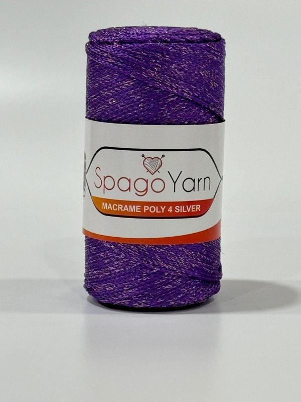 Spago Poly 4 Silver Simli Polyester Makrome İpliği 4No 141 - Image 1