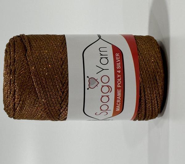 Spago Poly 4 Silver Simli Polyester Makrome İpliği 4No 200 - Image 1