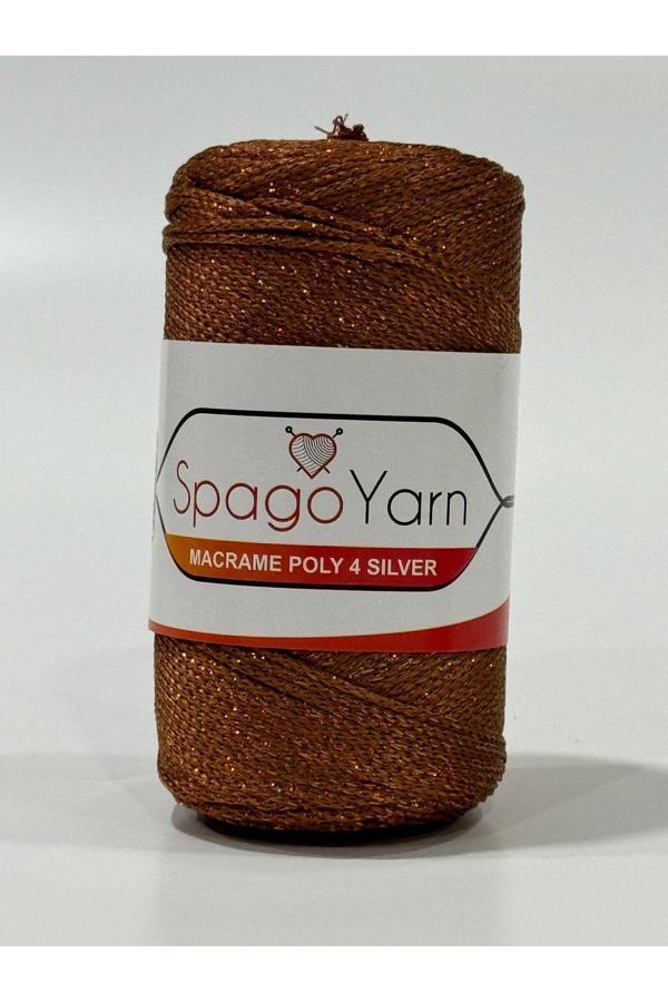 Spago Poly 4 Silver Simli Polyester Makrome İpliği 4No 203 - Image 1